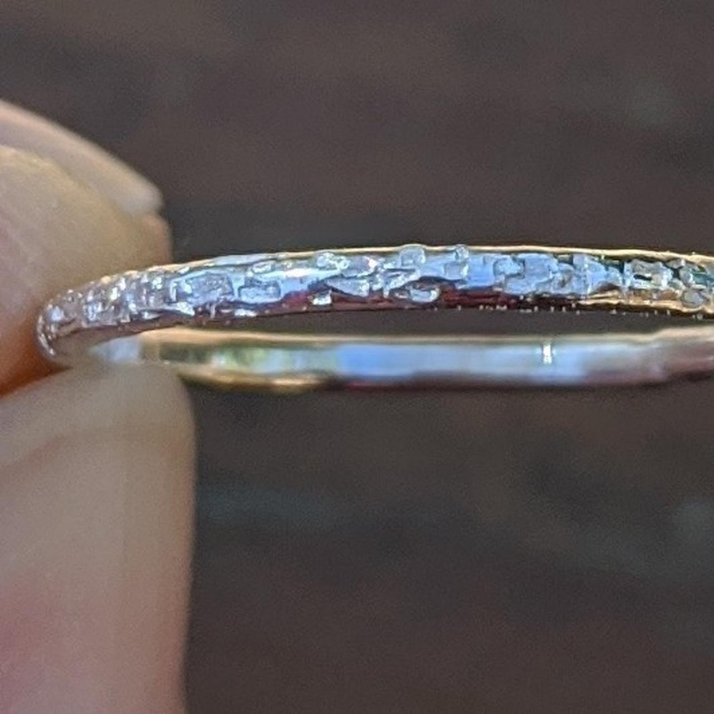 Dainty Handmade Argentium Sterling Silver Stackable Band Ring - Picture 4 of 4